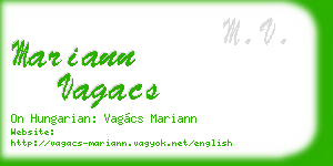 mariann vagacs business card